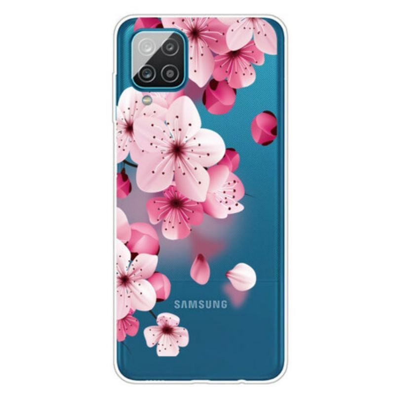 Cover Samsung Galaxy M12 / A12 Små Lyserøde Blomster