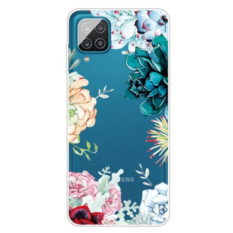 Cover Samsung Galaxy M12 / A12 Sømløse Akvarelblomster