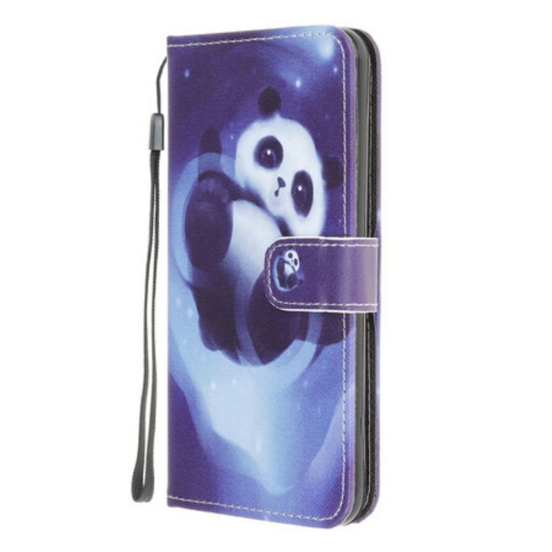 Flip Cover Samsung Galaxy M12 / A12 Med Snor Panda Space Med Snor