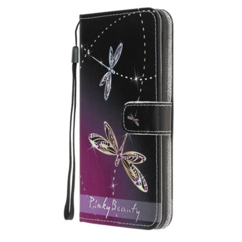 Flip Cover Samsung Galaxy M12 / A12 Med Snor Strappy Guldsmede