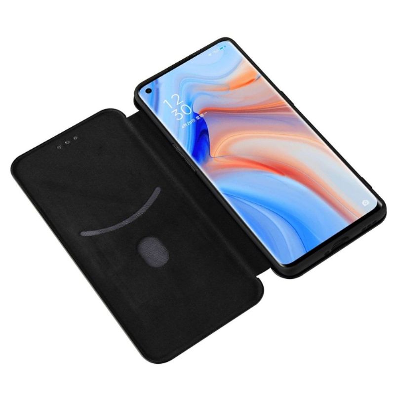 Læder Cover Oppo Find X3 Lite Carbon Fiber Style Kunstlæder