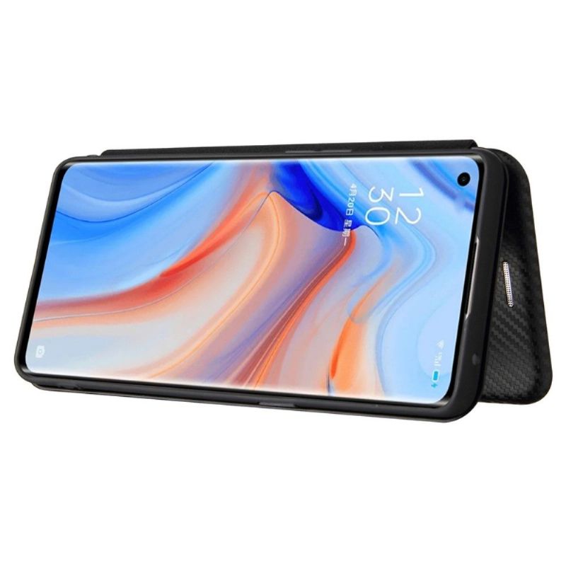 Læder Cover Oppo Find X3 Lite Carbon Fiber Style Kunstlæder