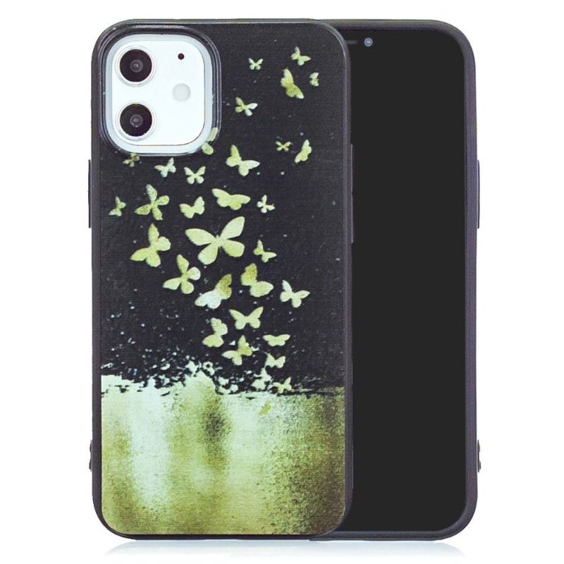 Cover iPhone 12 / 12 Pro Anti-fald Gyldne Sommerfugle