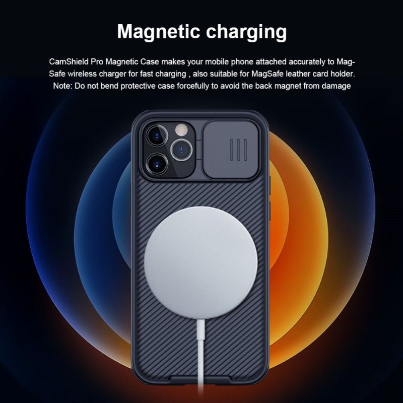 Cover iPhone 12 / 12 Pro Anti-fald Magsafe Med Baglinsedæksel