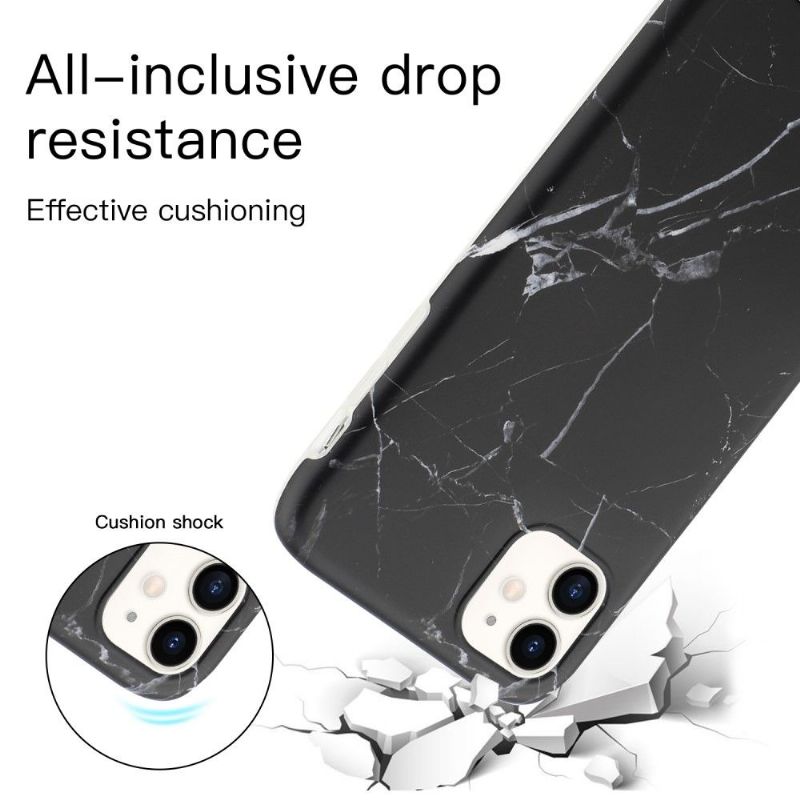 Cover iPhone 12 / 12 Pro Anti-fald Marmor Med Snorrem