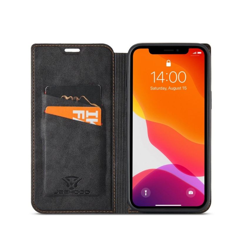 Etui iPhone 12 / 12 Pro Hemming Flip Cover Kunstlædersøm