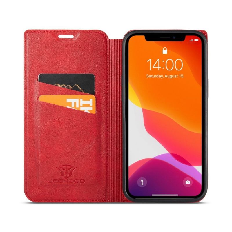 Etui iPhone 12 / 12 Pro Hemming Flip Cover Kunstlædersøm