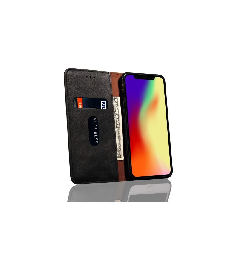 Flip Cover iPhone XR Retro Smart Card Holder