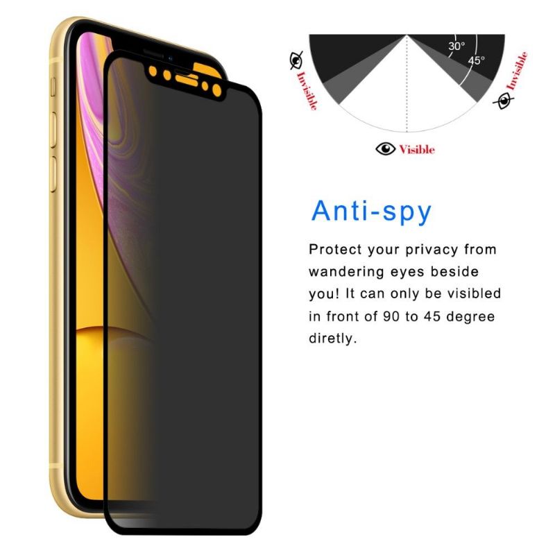 iPhone Xr - Hærdet Glas Og Privatlivsfilter