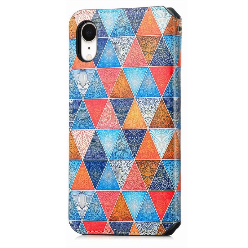 Læder Cover iPhone XR Mandala Kalejdoskop