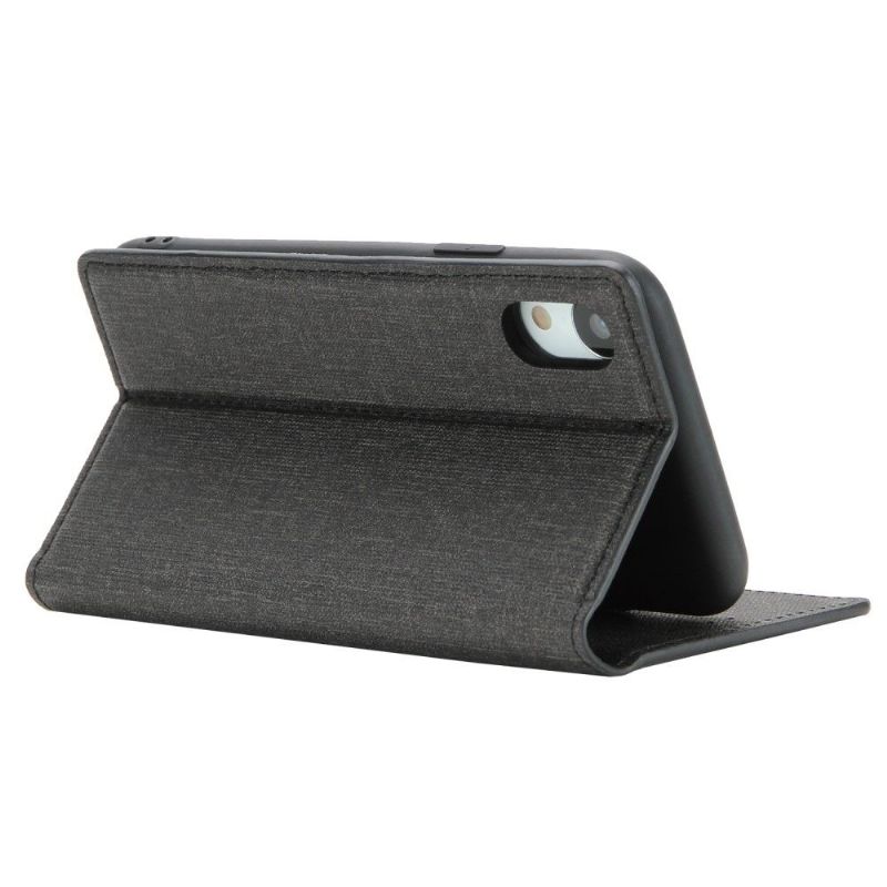 Mobilcover iPhone XR Flip Cover Kortholder Stofeffekt