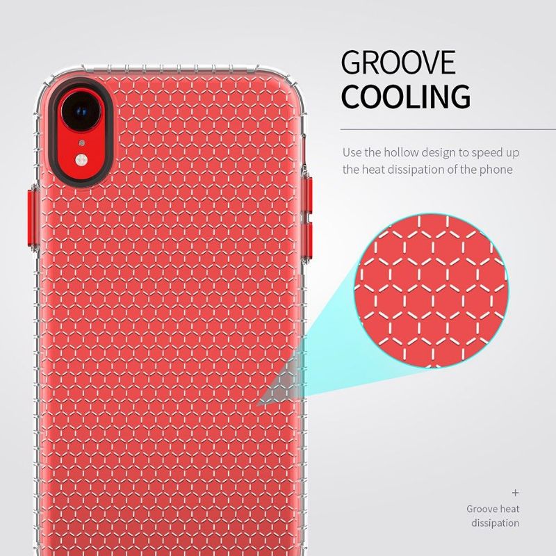 Mobilcover iPhone XR Gennemsigtig Honeycomb