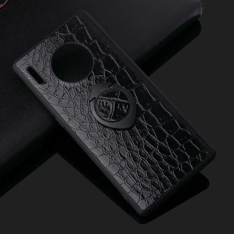 Cover Huawei Mate 30 Pro Anti-fald Med Croc-effekt Magnetisk Holder