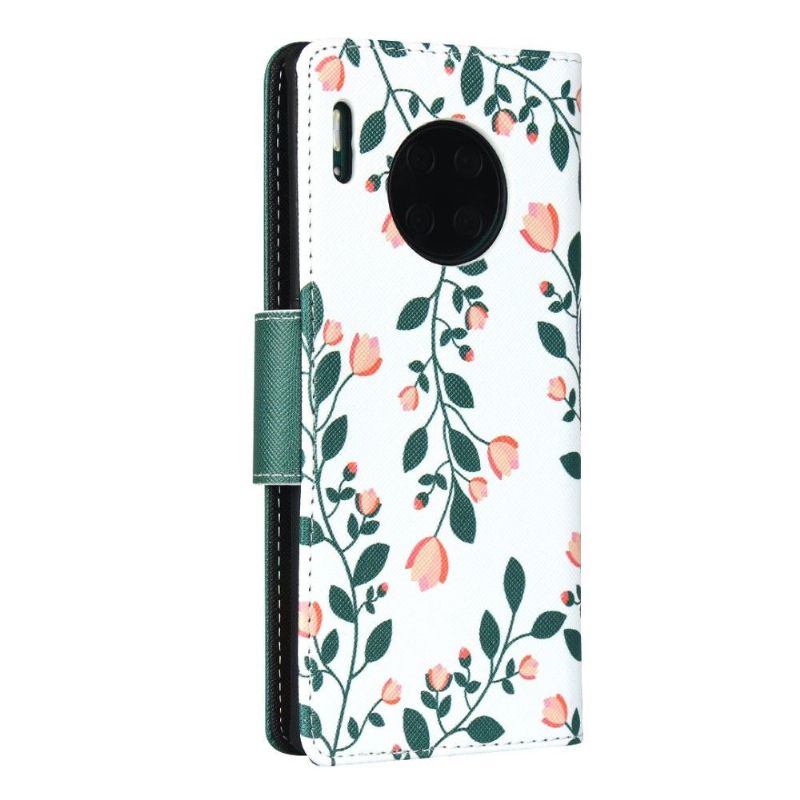 Flip Cover Huawei Mate 30 Pro Virginia Forårsblomster Med Snor