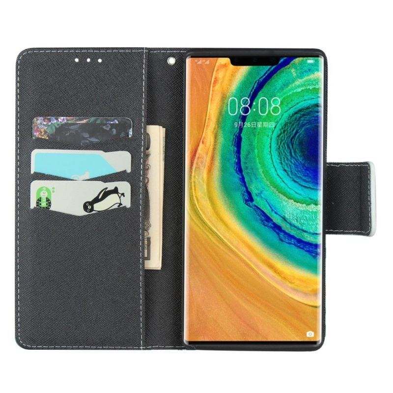 Flip Cover Huawei Mate 30 Pro Virginia Forårsblomster Med Snor