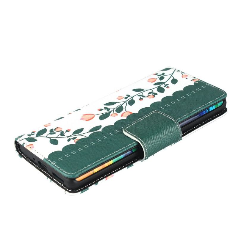 Flip Cover Huawei Mate 30 Pro Virginia Forårsblomster Med Snor