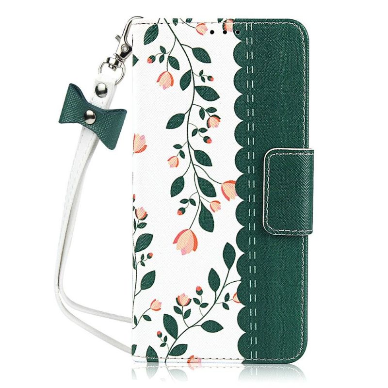 Flip Cover Huawei Mate 30 Pro Virginia Forårsblomster Med Snor