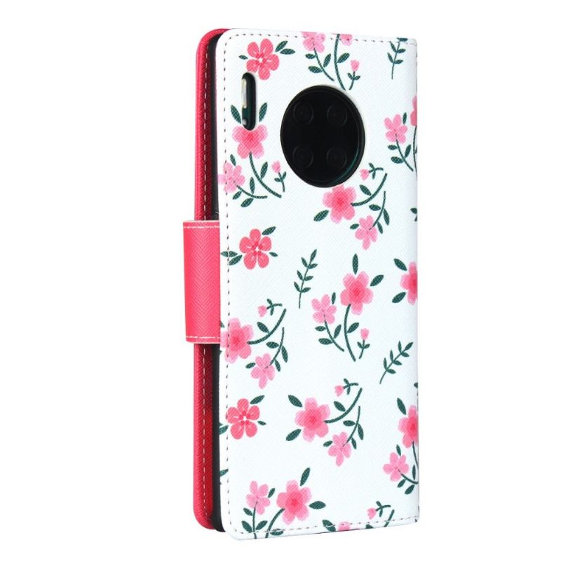 Flip Cover Huawei Mate 30 Pro Virginia Forårsblomster Med Snor