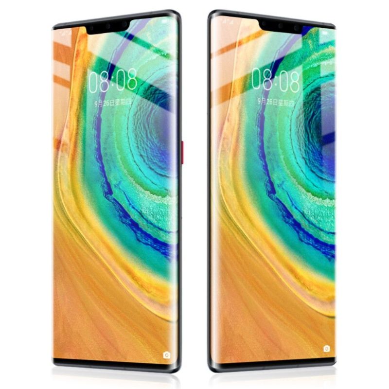 Huawei Mate 30 Pro - Fuld Størrelse Hærdet Glas Skærmbeskytter - Sort