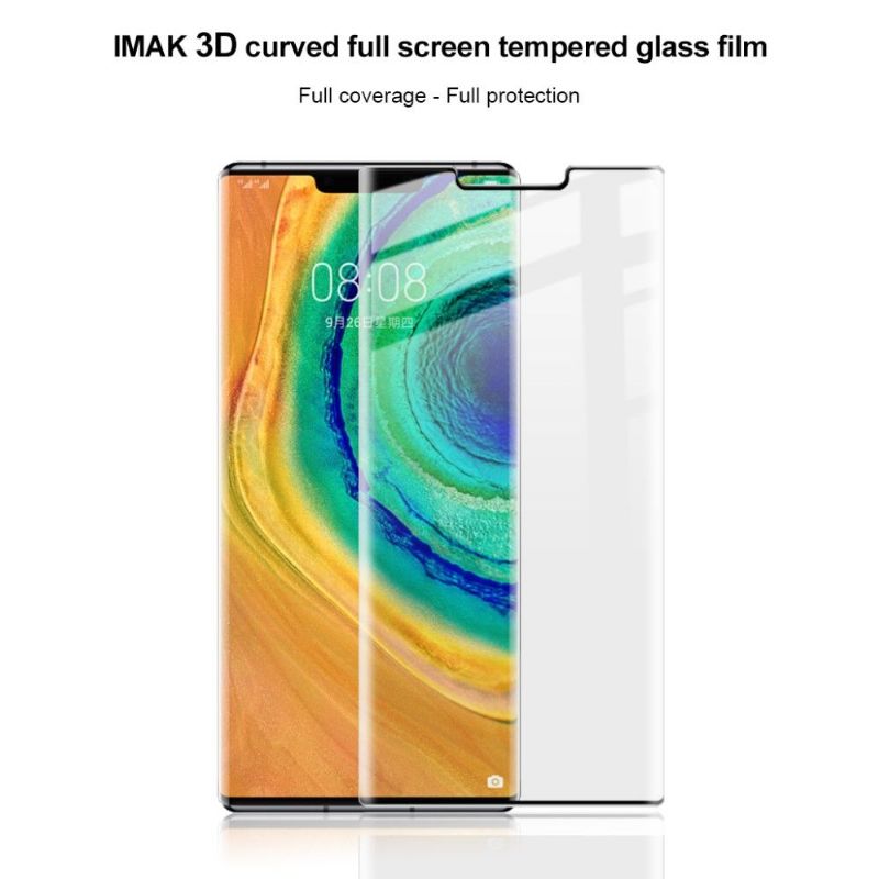 Huawei Mate 30 Pro - Fuld Størrelse Hærdet Glas Skærmbeskytter - Sort