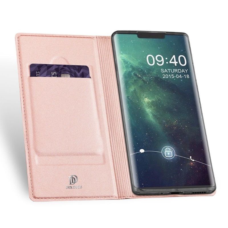 Læder Cover Huawei Mate 30 Pro Kortholder Med Satinbelægning