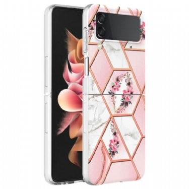 Cover Samsung Galaxy Z Flip 4 Flip Cover Blomster Marmor