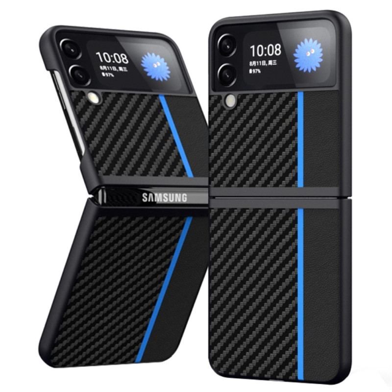 Cover Samsung Galaxy Z Flip 4 Flip Cover Carbon Fiber Line