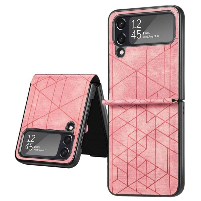 Cover Samsung Galaxy Z Flip 4 Flip Cover Geometriske Linier