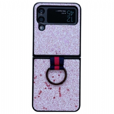 Cover Samsung Galaxy Z Flip 4 Flip Cover Pailletter Med Ring