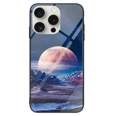 Cover iPhone 16 Pro Max Hvidt Planet Hærdet Glas