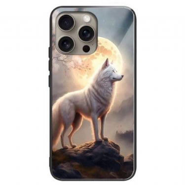 Cover iPhone 16 Pro Max Moonlight Wolf Hærdet Glas