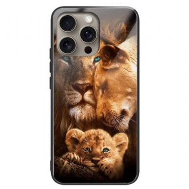 Cover iPhone 16 Pro Max Telefon Etui Lions Hærdet Glas