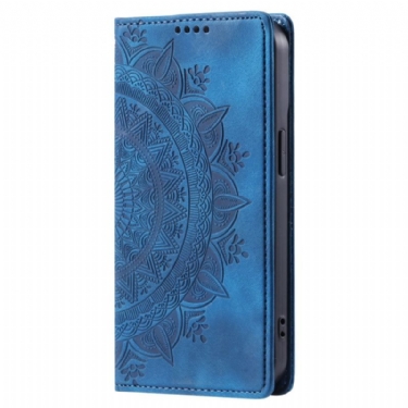 Læder Cover iPhone 16 Pro Max Mandala Ruskindseffekt