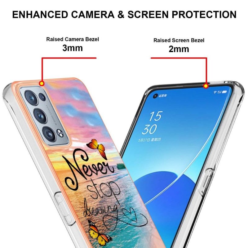 Cover Oppo Reno 6 Pro 5G Anti-fald Stop Aldrig Med At Drømme