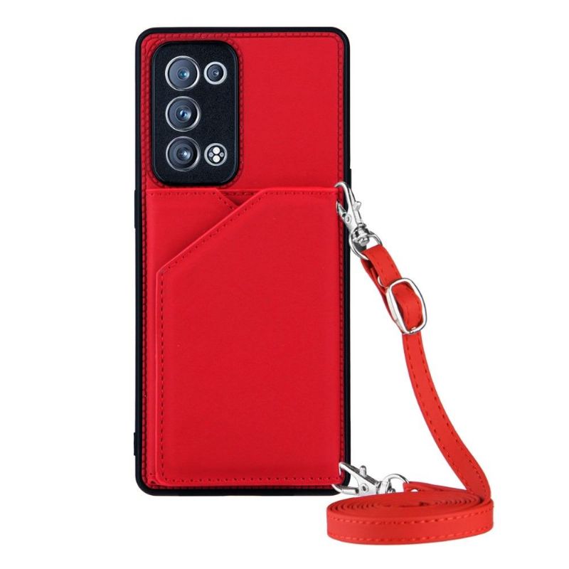 Cover Oppo Reno 6 Pro 5G Aude Multi-compartment Lanyard