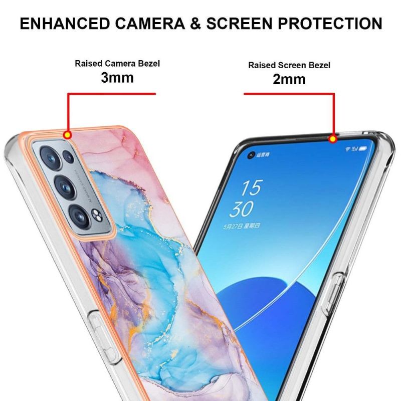 Cover Oppo Reno 6 Pro 5G Blåfarvet Marmor