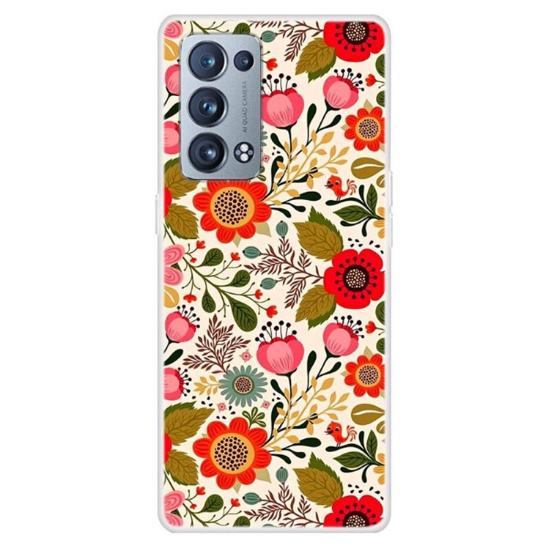 Cover Oppo Reno 6 Pro 5G Farverige Blomster