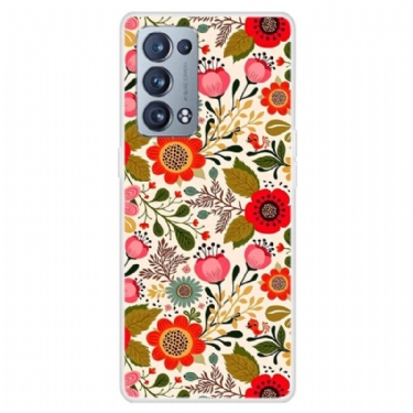 Cover Oppo Reno 6 Pro 5G Farverige Blomster