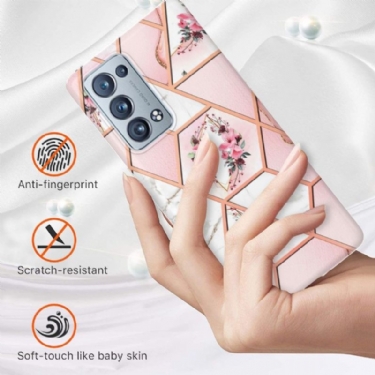 Cover Oppo Reno 6 Pro 5G Marmor Og Blomsterkrone