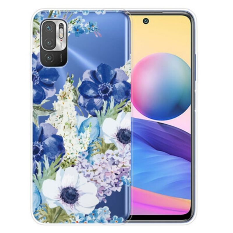 Cover Xiaomi Redmi Note 10 5G Akvarel Blå Blomster