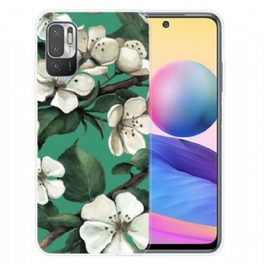 Cover Xiaomi Redmi Note 10 5G Malede Hvide Blomster