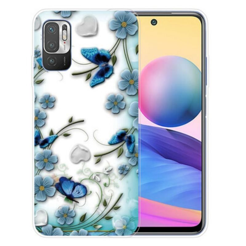 Cover Xiaomi Redmi Note 10 5G Retro Sommerfugle Og Blomster