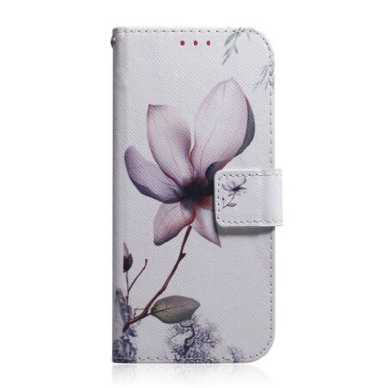 Flip Cover Xiaomi Redmi Note 10 5G Blomst Støvet Pink