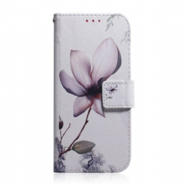 Flip Cover Xiaomi Redmi Note 10 5G Blomst Støvet Pink