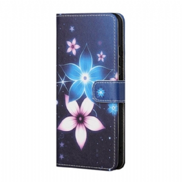 Flip Cover Xiaomi Redmi Note 10 5G Med Snor Lunar Strap Blomster