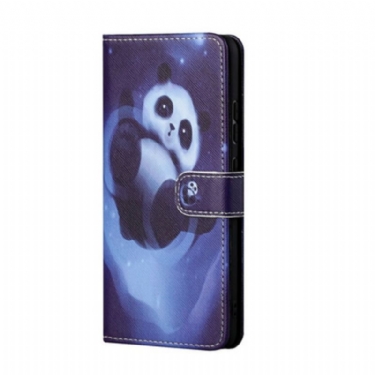 Flip Cover Xiaomi Redmi Note 10 5G Med Snor Panda Space Med Snor