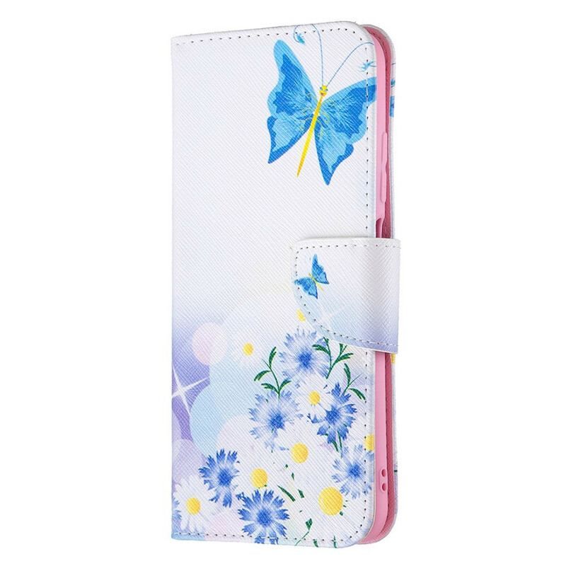 Flip Cover Xiaomi Redmi Note 10 5G Sommerfugle Og Blomster