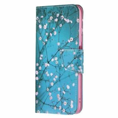 Læder Cover Xiaomi Redmi Note 10 5G Blomstrende Træ