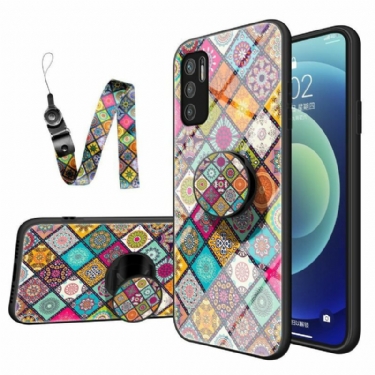 Mobilcover Xiaomi Redmi Note 10 5G Patchwork Magnetisk Holder