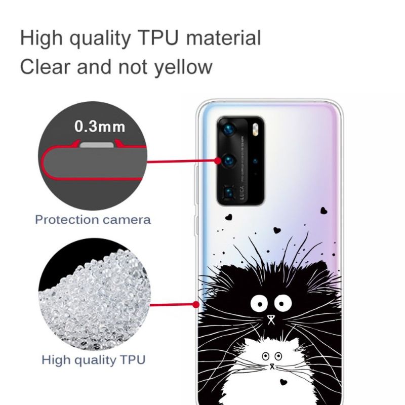 Cover Huawei P40 Pro Sorte Og Hvide Katte